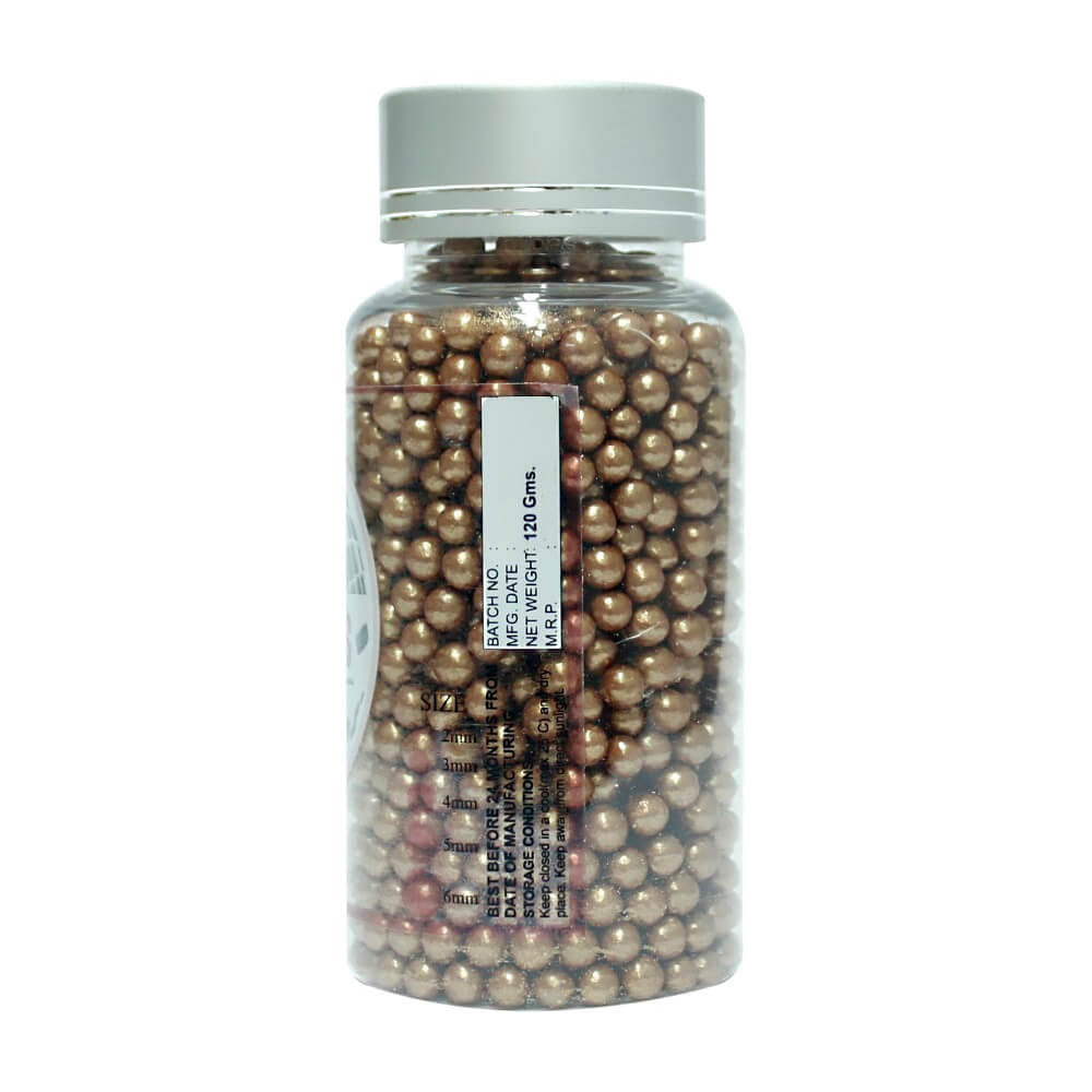 confect bronze disco balls sprinkles 5 mm 120 gms