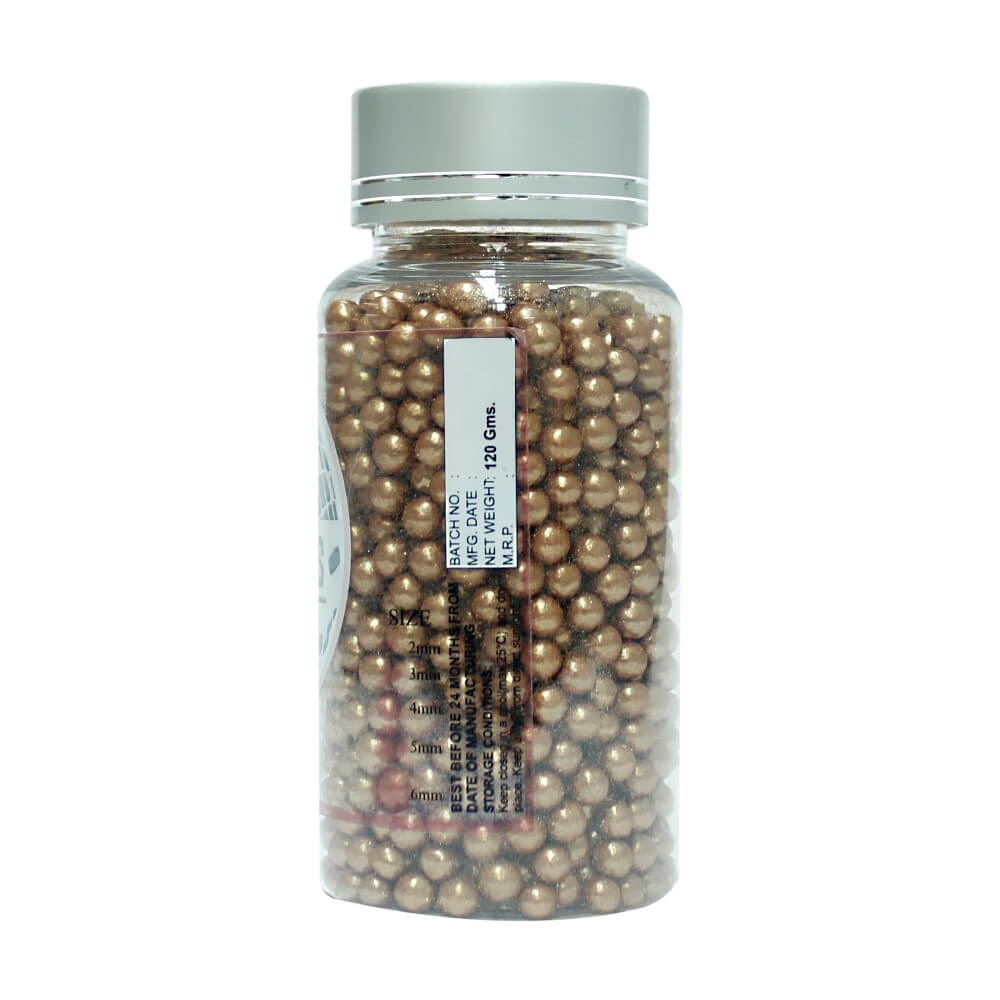 confect bronze disco balls sprinkles 6 mm 120 gms