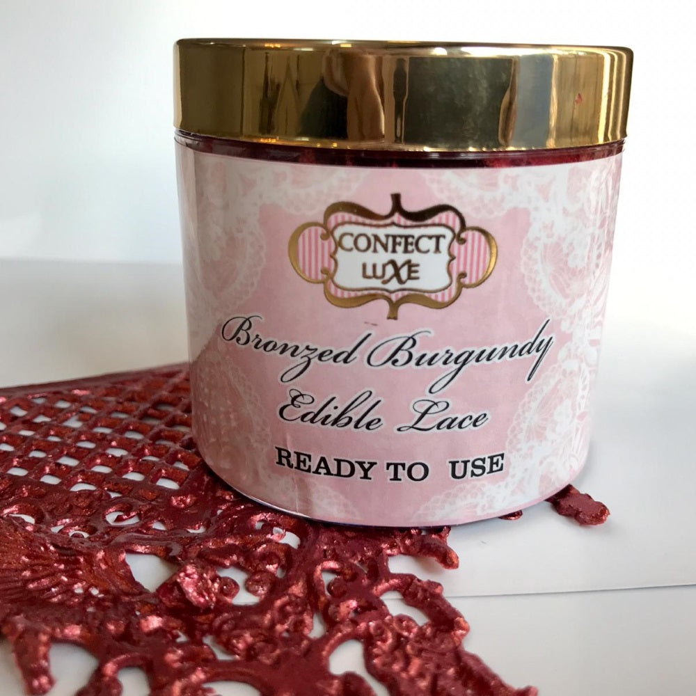 confect bronzed burgundy edible lace br b 100 gms b