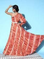 Yufta Brown One Shoulder Maxi Dress - Distacart