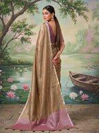 Anaita Brown Tissue Saree With Blouse - Distacart