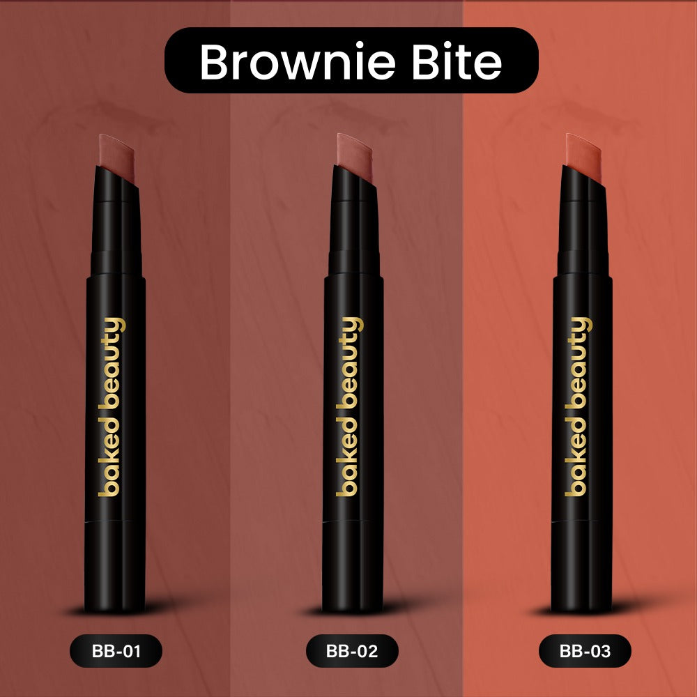 Baked Beauty My Crayon Brownie Bite Matte Lip Cream Lipsticks (Set of 3)