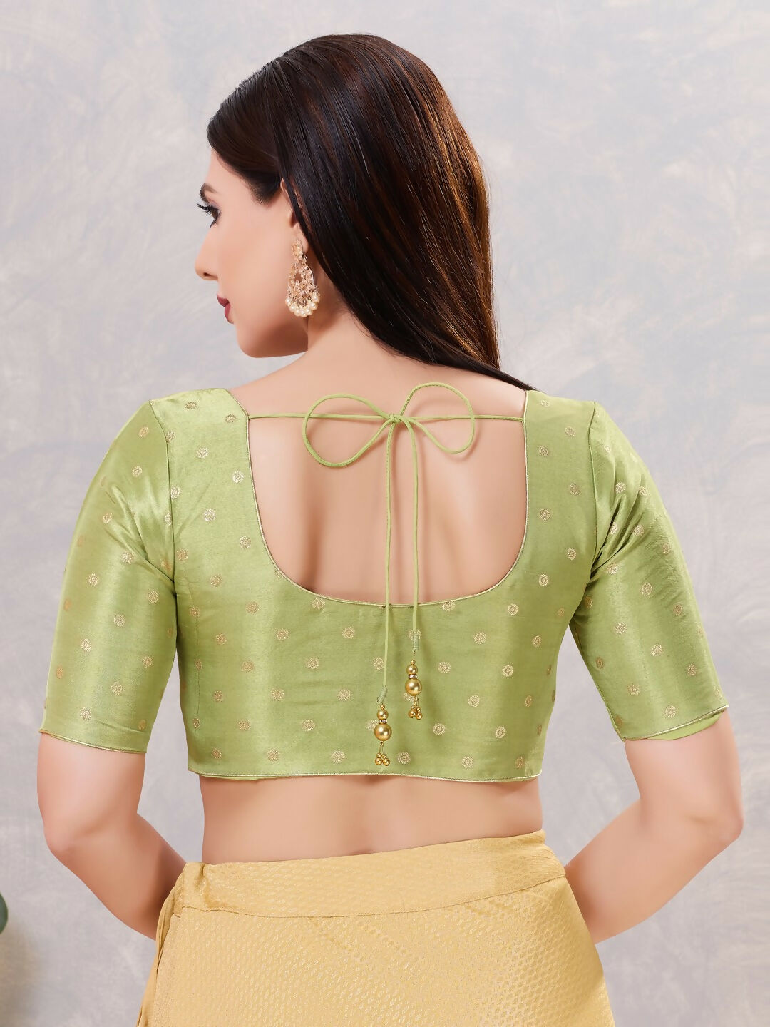 Joban Fashion Women Silk Pista-Green Stitched Blouse