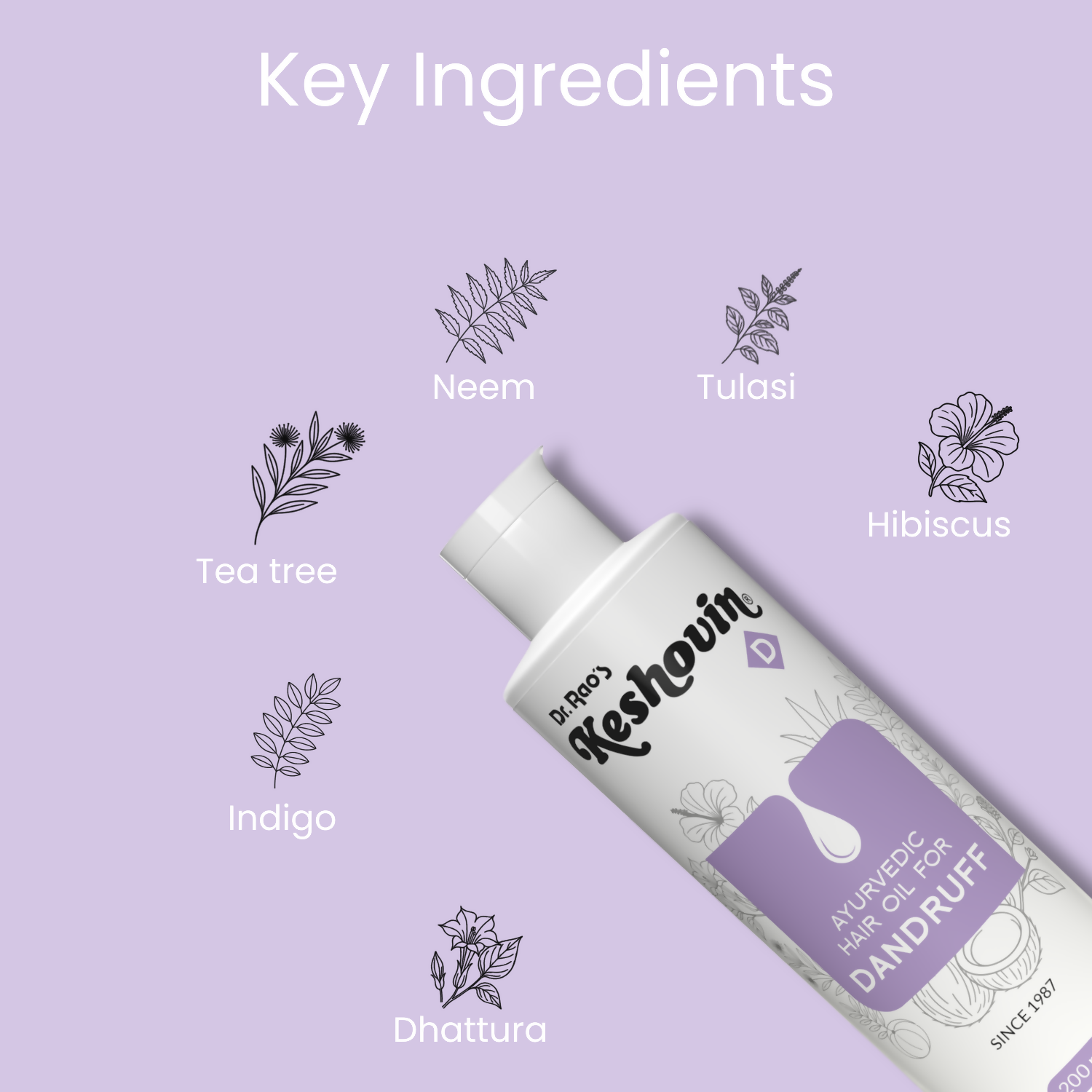 Dr. Rao's Keshovin Anti Dandruff Herbal Hair Oil