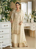Anaita Off-white Embroderied Faux Georgette Stitched Plazzo Suit - Distacart