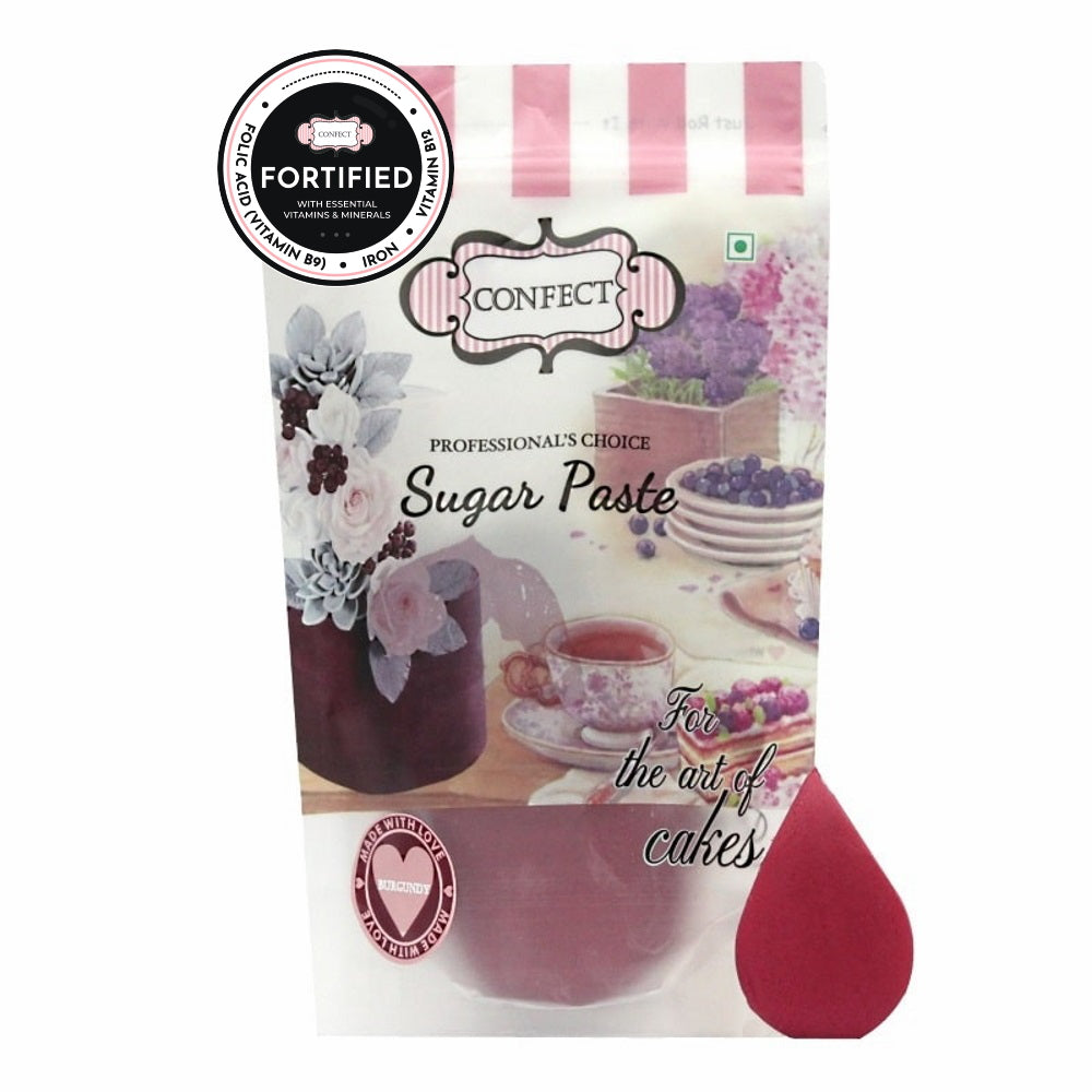 confect burgundy nutritional sugarpaste 1 kg