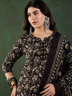 Sangria Printed Pure Cotton Kurta Set With Dupatta - Distacart