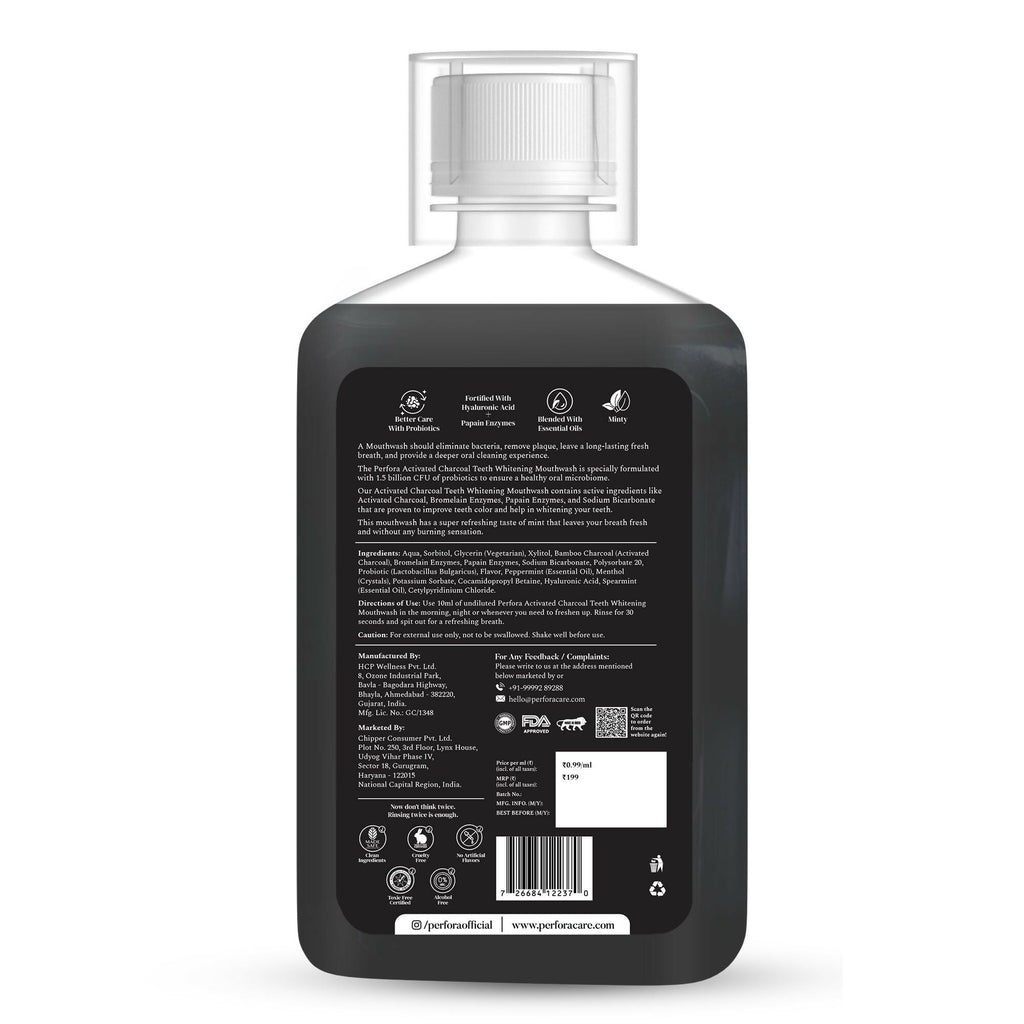 Perfora Activated Charcoal Mouthwash - Fresh Mint