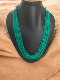 Inhanns Bloom Handmade Beaded Only Necklace - 12 Layers - Sea Green Necklace