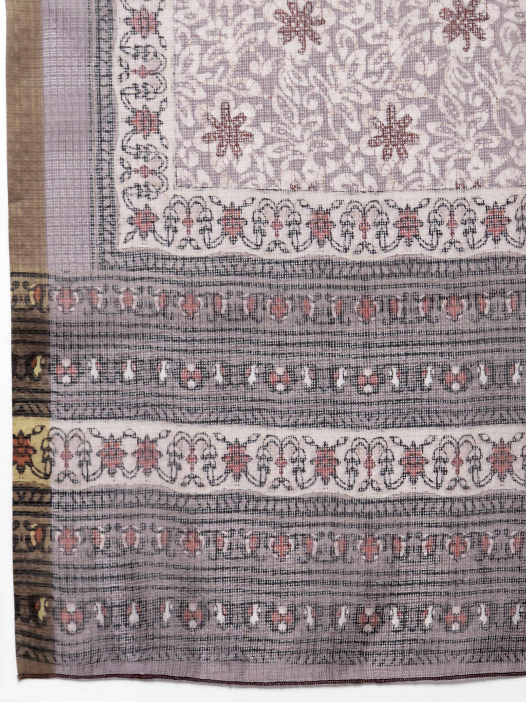Myshka Multicolor Cotton Blend Printed Sleeveless Round Neck Kurta Palazzo Dupatta Set