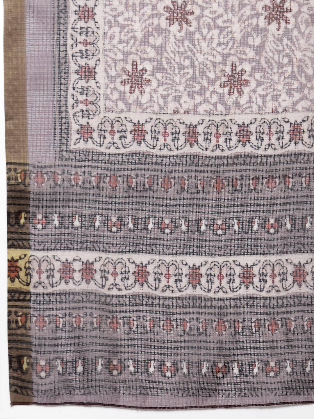 Myshka Multicolor Cotton Blend Printed Sleeveless Round Neck Kurta Palazzo Dupatta Set