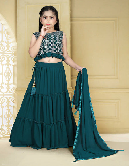 Wedding Designer Rama Georgette Kidswear Lehenga - Aaradhna
