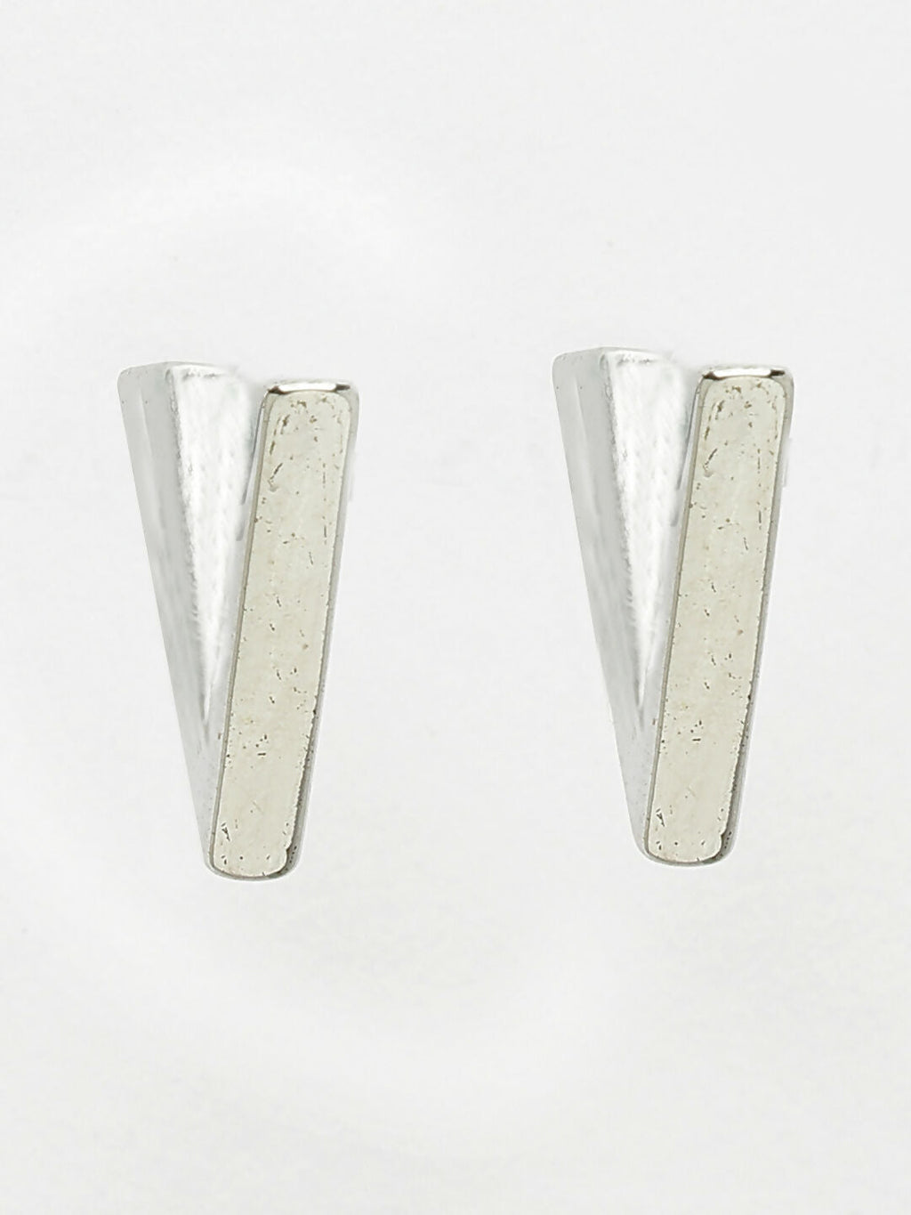 NVR Men's Silver-Plated Geometric Shape Stainless Steel Studs Earring - Distacart