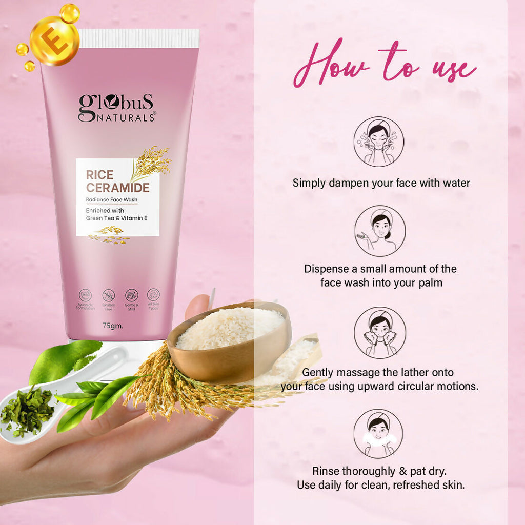 Globus Naturals Rice Ceramide Face Wash - Distacart