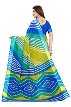 Vamika Blue Linen Satin Border Saree
