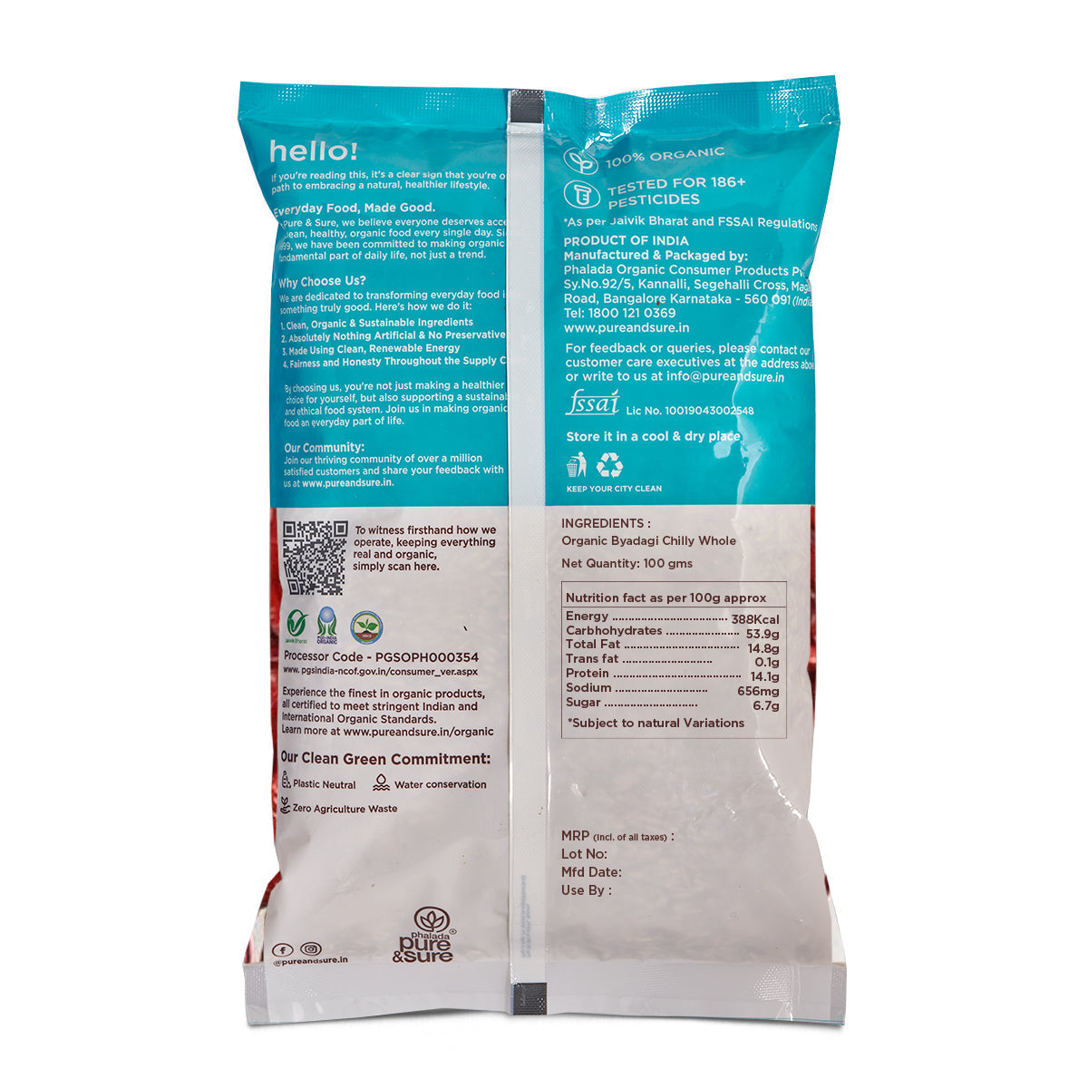 Pure & Sure Organic Byadagi Chilli Whole - Distacart