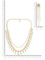 Ruby Raang Gold Kundan Necklace with Dangler Earrings