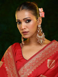 Ruby Raang 22k Gold Polished Kundan Chand Earrings With Ear Chains - Distacart
