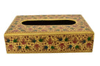 Nizalia Chinar Leaf Embossed Cream Paper Mache Tissue Paper Holder