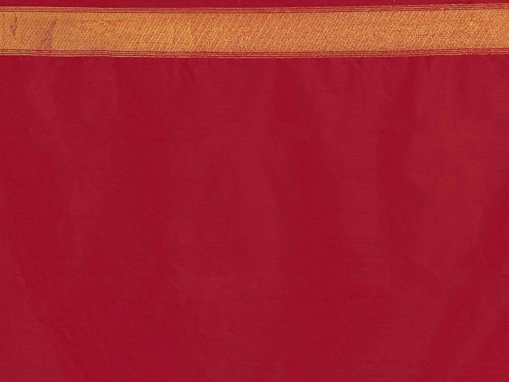 Vardha Women's Olive Green Kanchipuram Raw Silk Saree With Unstitched Blouse Piece