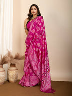 Pink Soft Silk Woven Meenakari Designer Saree - Vedanti