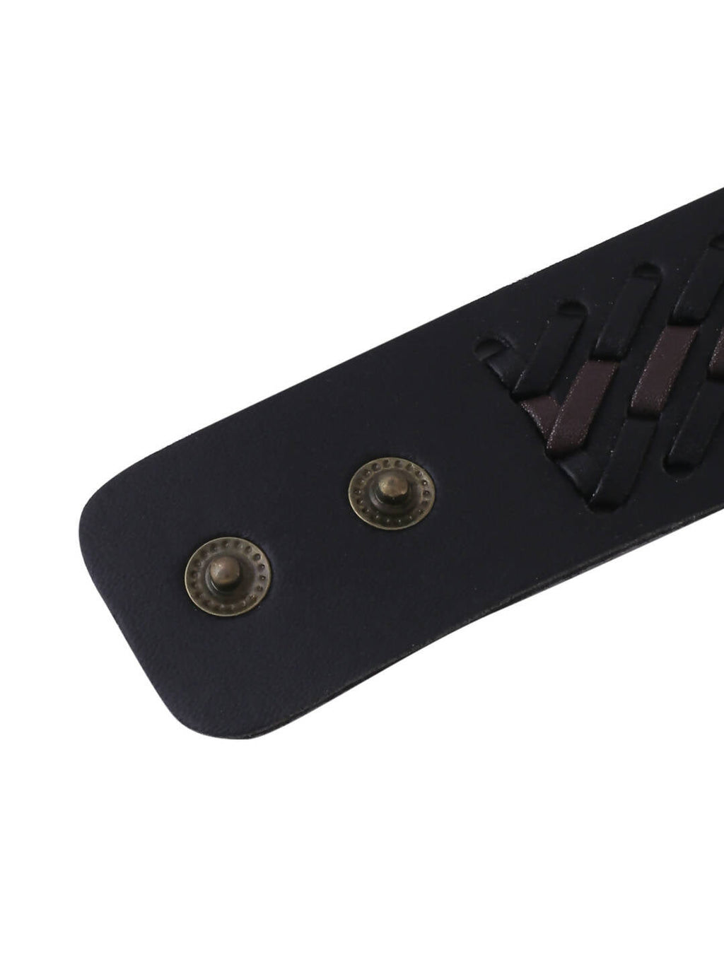 NVR Men's Black Leather Bracelet - Distacart