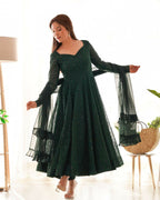 Joban Fashion Green Kurta Set Georgette Sequence Embroidery Work - Distacart