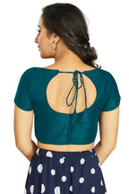 Aastha Fashion Women's Teal Art Silk Designer Festive Wear Readymade Blouse