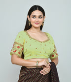 Joban Fashion Women's Light Green Embroidered Stitched Blouse - Distacart
