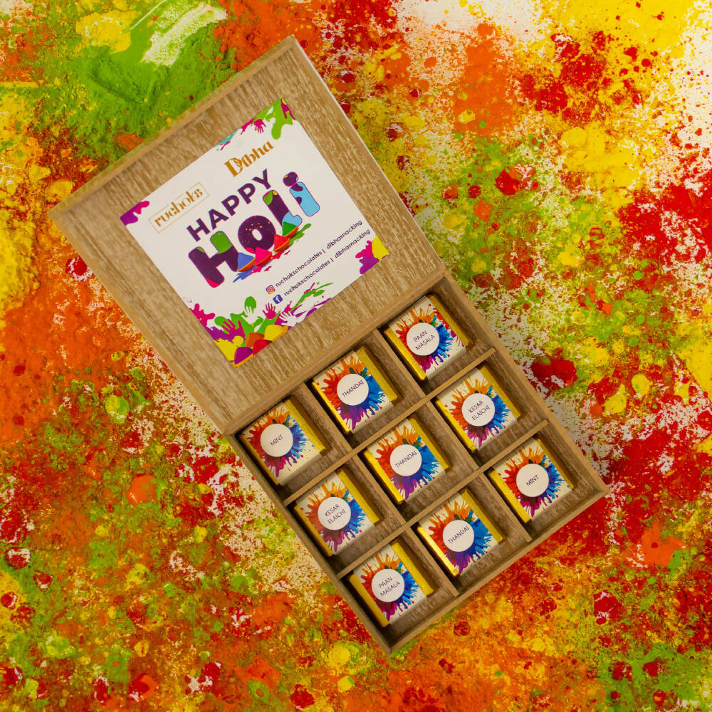 Dibha Happy Holi Premium Box Of 9 Chocolates