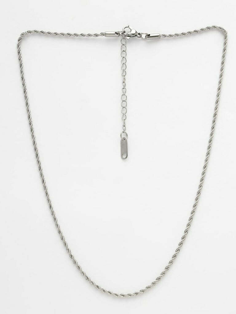 NVR Women's Silver-Toned German Silver Oxidised Chain