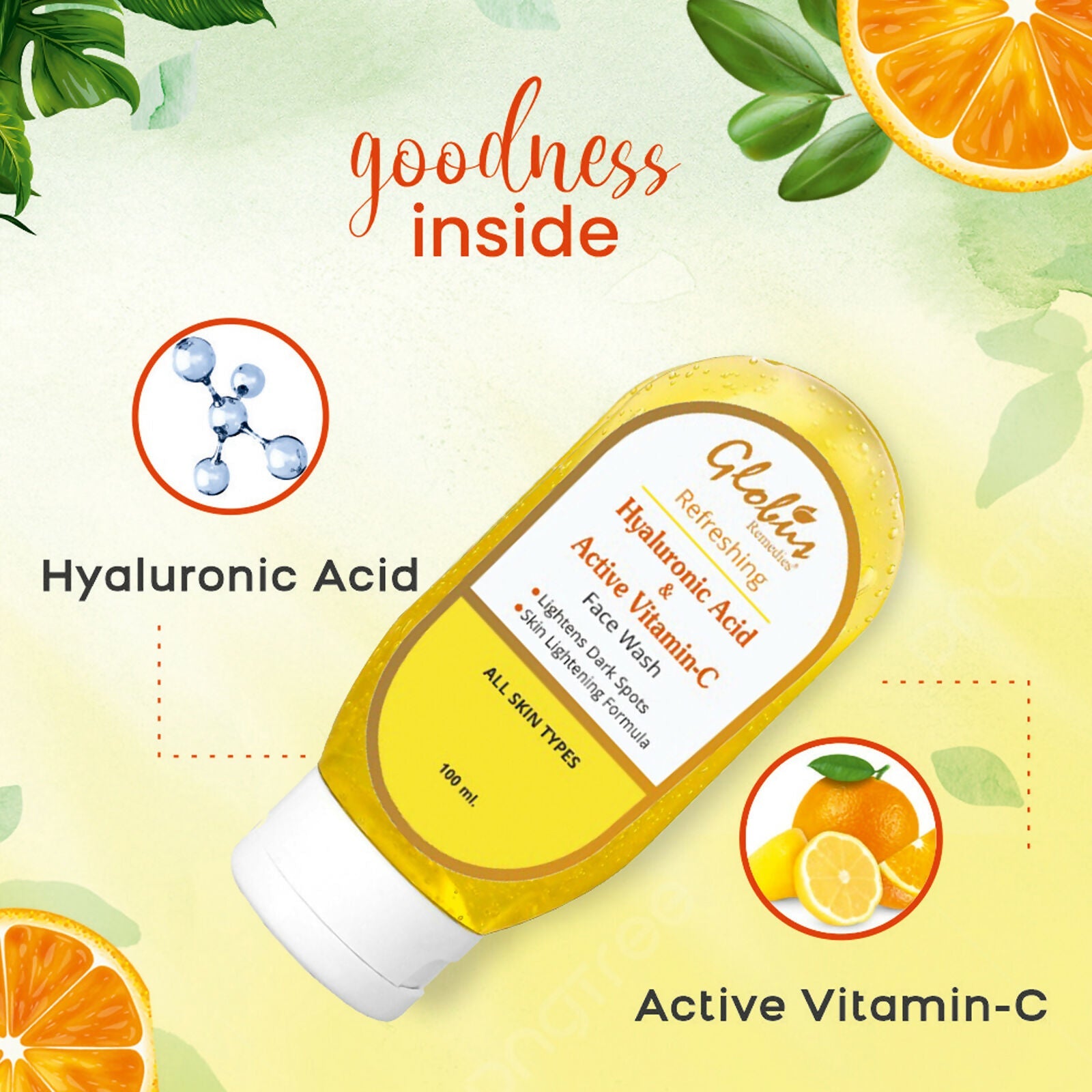 Globus Remedies Hyaluronic Acid & Vitamin C Face wash