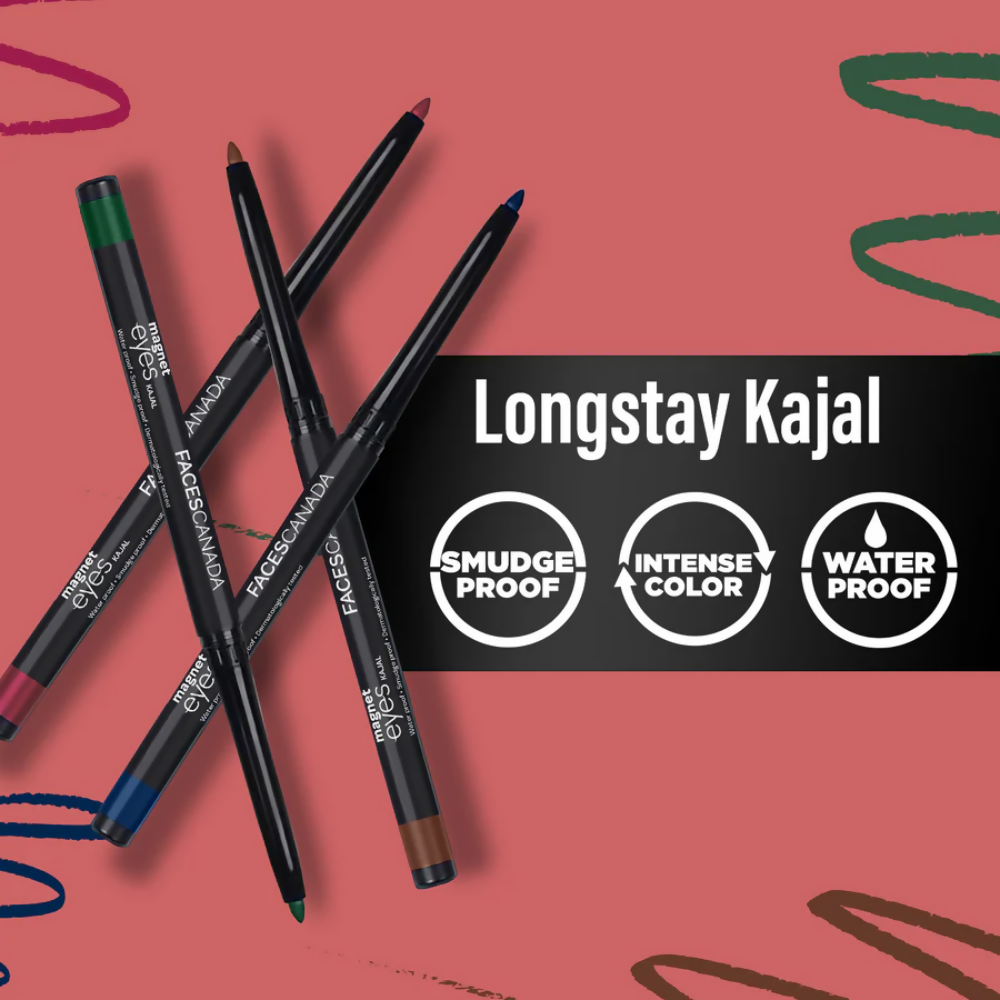 Faces Canada Magneteyes Color Kajal - Burgundy Love 04 - Distacart