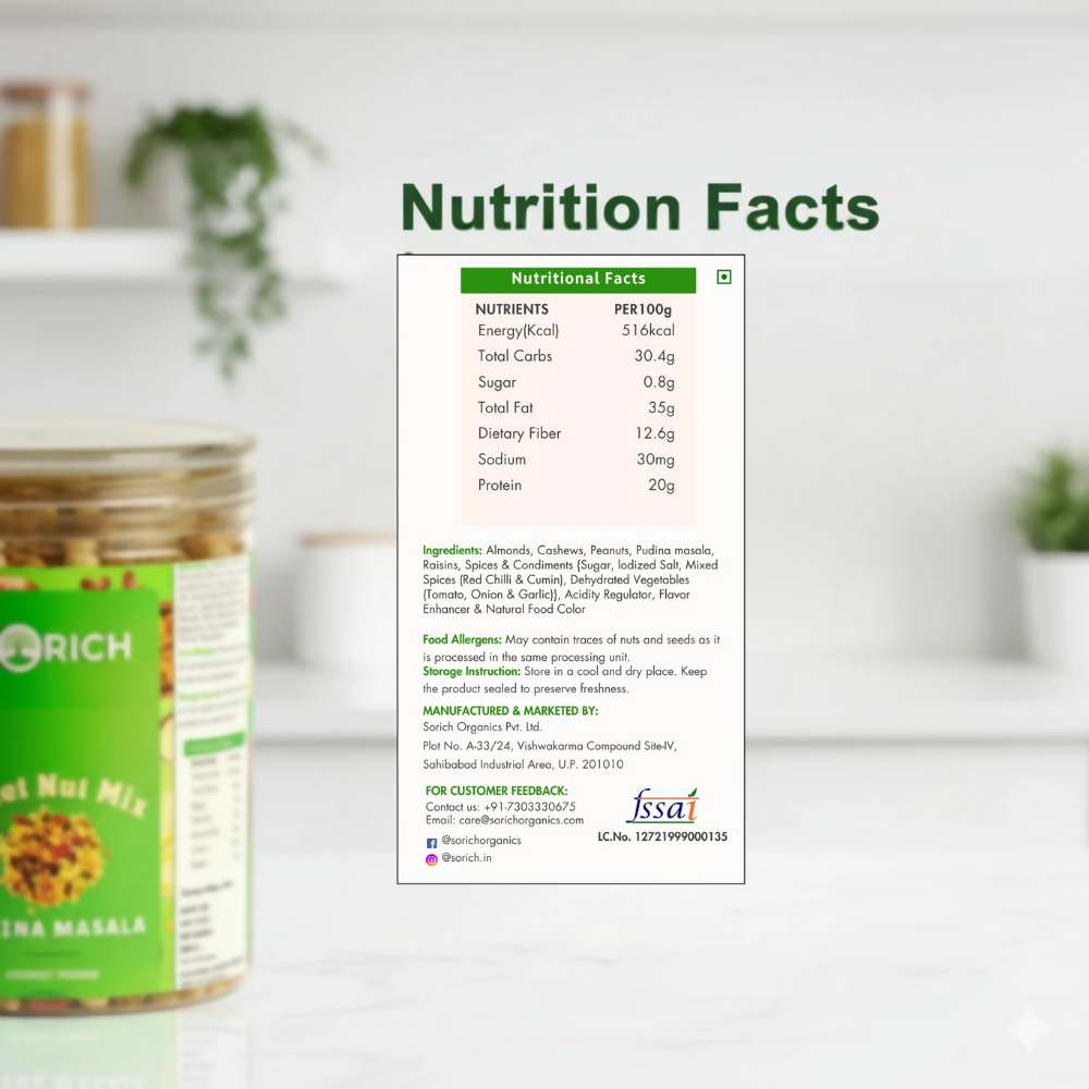 Sorich Organics Millet Nut Mix – Pudina Masala Crunchy & Healthy Snack - Distacart