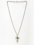 NVR Men's Silver-Plated Stainless Steel Pendant with Chain