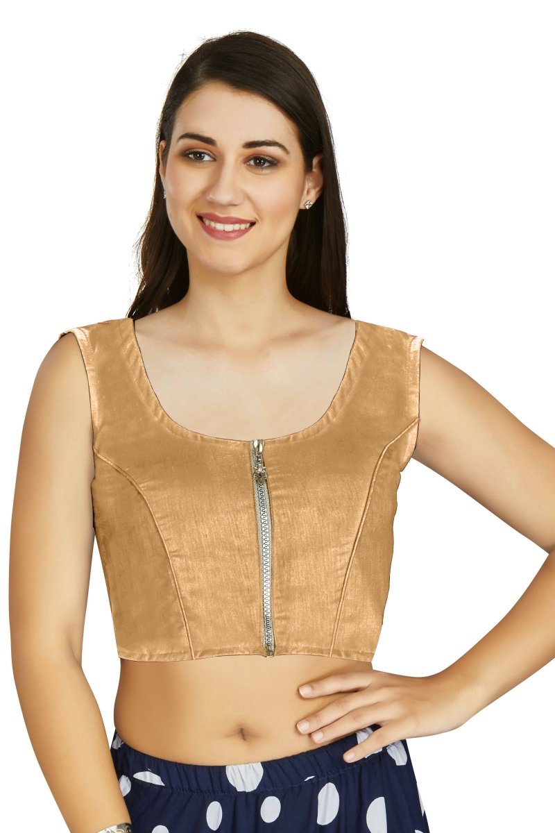Aastha Fashion Women's Beige Art Silk Designer Traditional Readymade Blouse