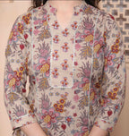 Miravan Womens Multicolor Floral Printed Pure Cotton Kurta And Palazzo With Dupatta Set - Distacart