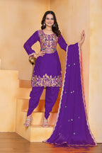 Joban Fashion Purple Silk Embroidered Dhoti Dhoti Set - Distacart
