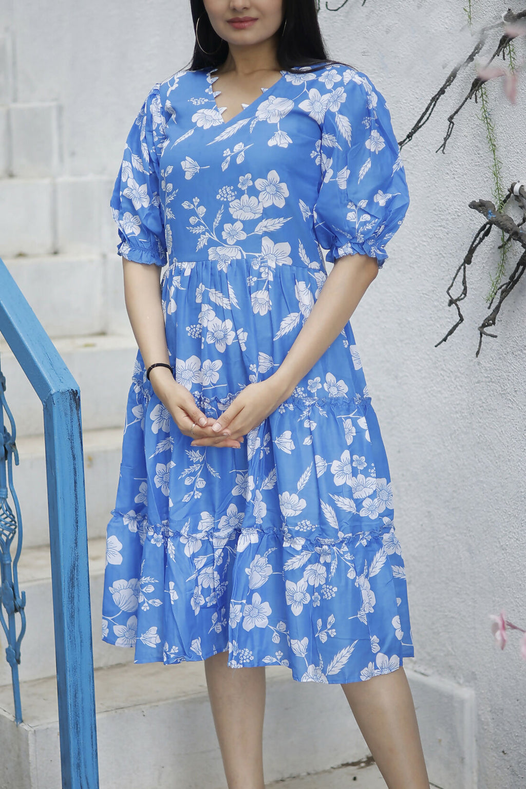 Aayaa Designer Printed One Piece Dress - Multi Color