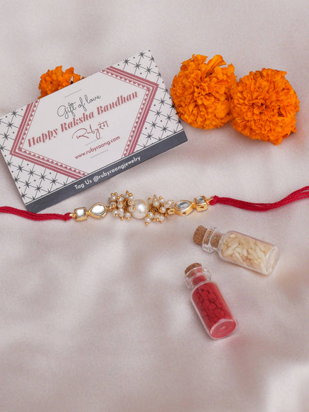 Designer kundan Rakhi - Ruby Raang