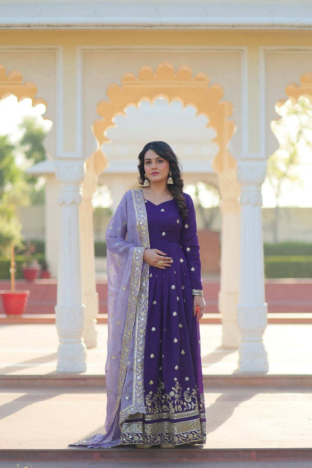 Joban Fashion Blue Georgette Sequence Embroidery Work Kurta Set - Distacart