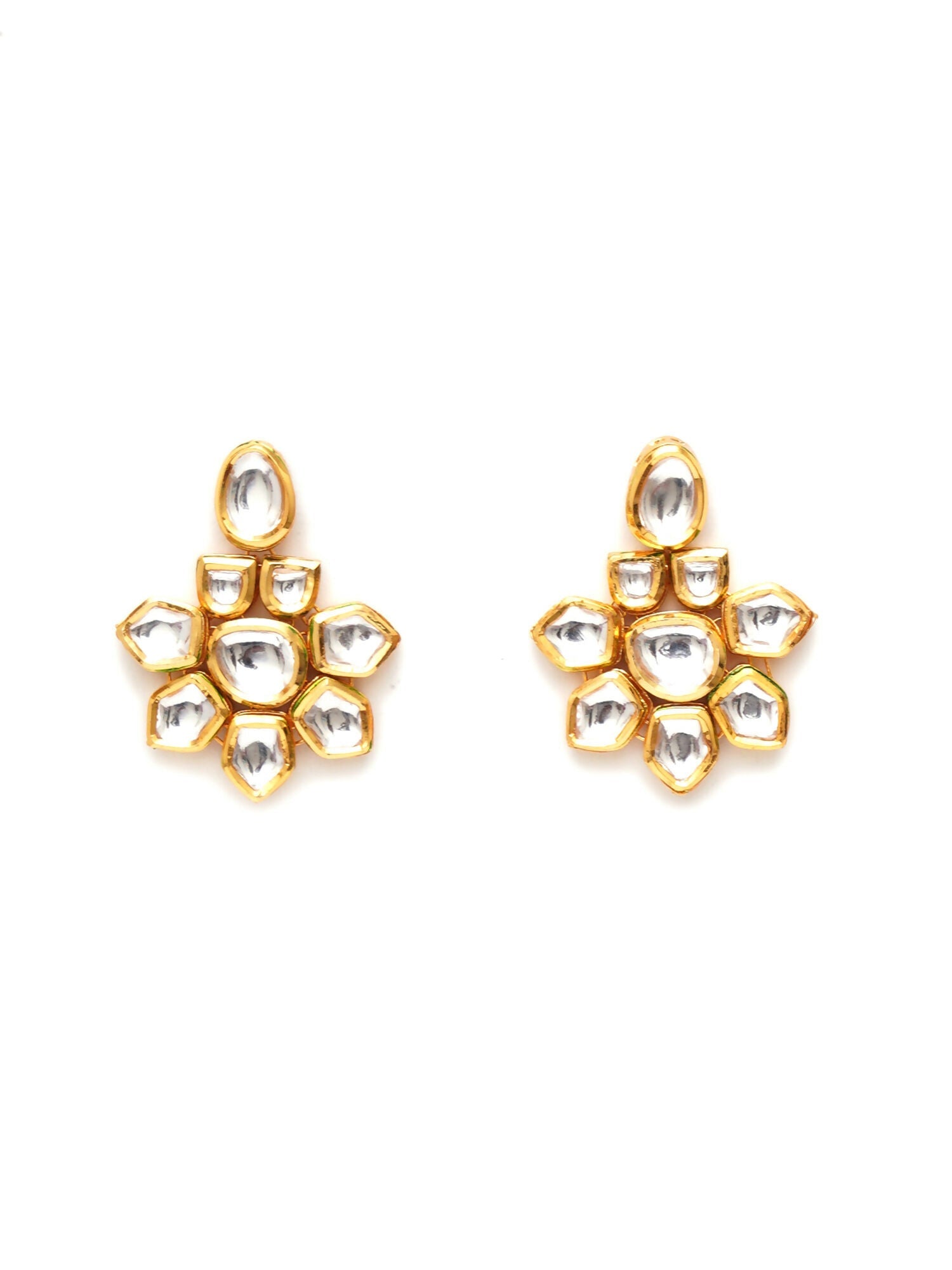 Kundan Earrings (Gold) - Ruby Raang - Distacart