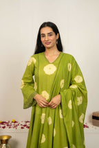 Joban Fashion Green Tie & Dye Cotton Suit Set - Distacart