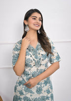Festive Wear Ethnic Off White chanderi Stitched Suit - Anbazaar