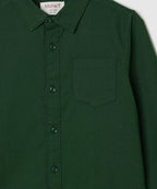 Manet Boys Full Sleeves Solid Shirt - Green