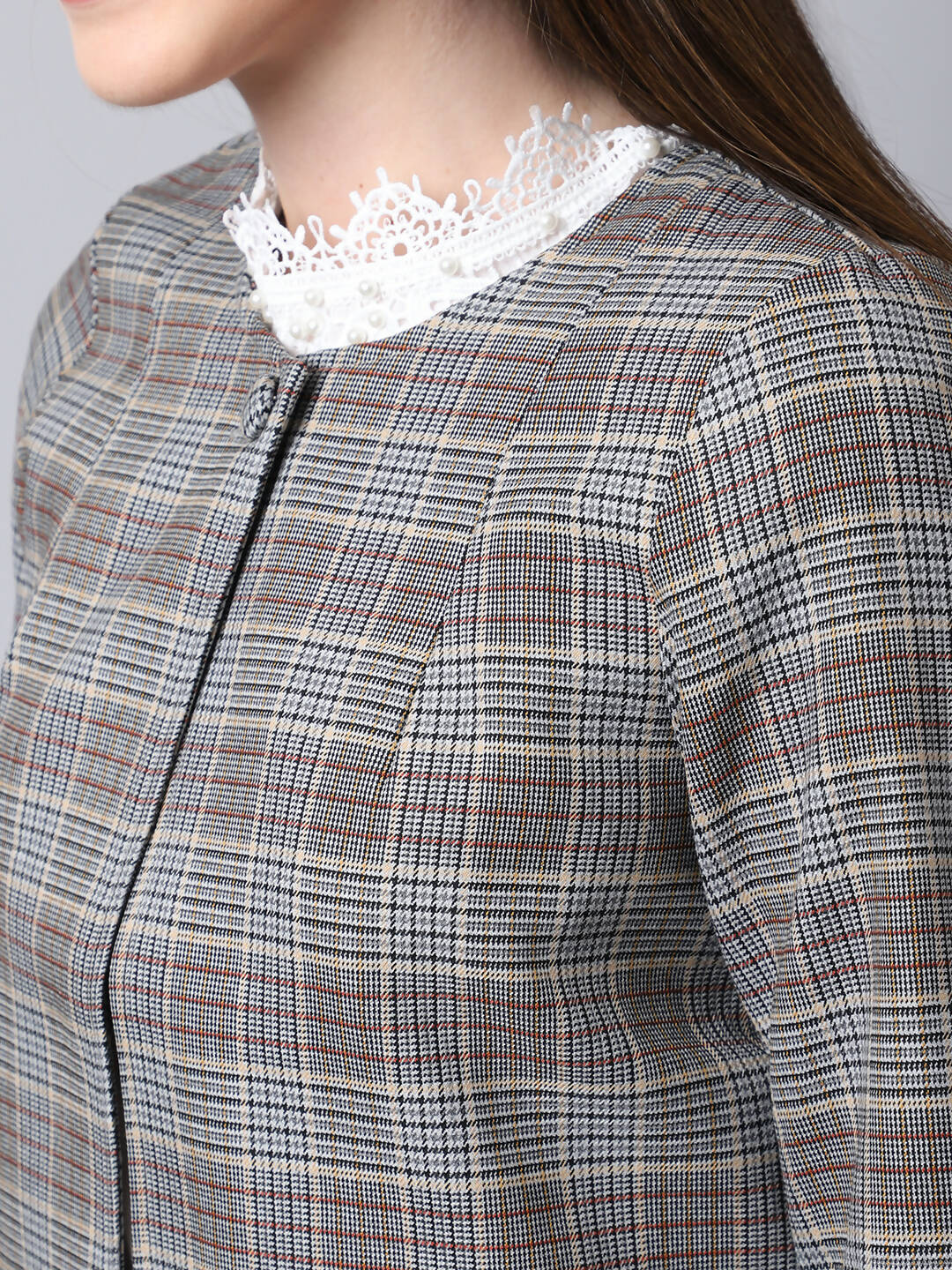 Even Apparels Brown Polywool Open Front Statement Women's Jacket - Distacart