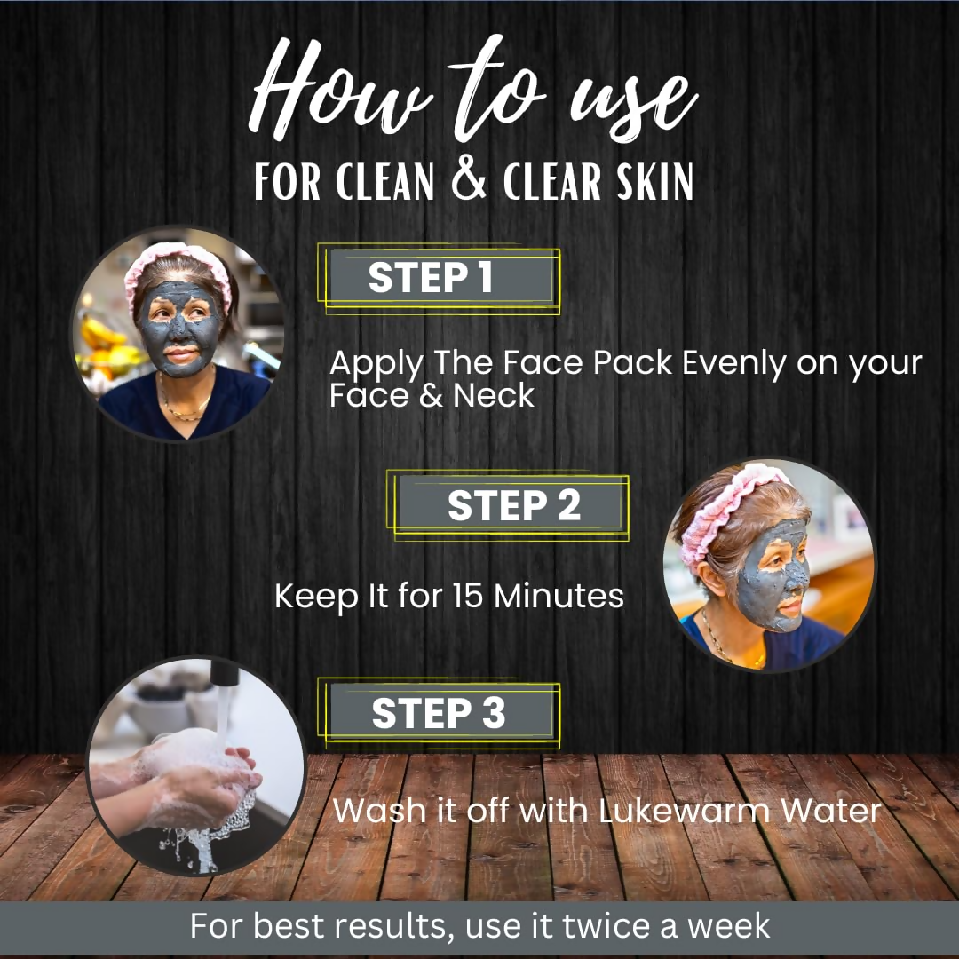 Veda Harvest Charcoal Face Pack With Activated Charcoal For Skin Detoxification