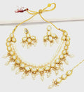 Joban Fashion Hand Made High Quality Gold Plated Base Metal Alloy Kundan Stone Studded Kundan Jewellery Set