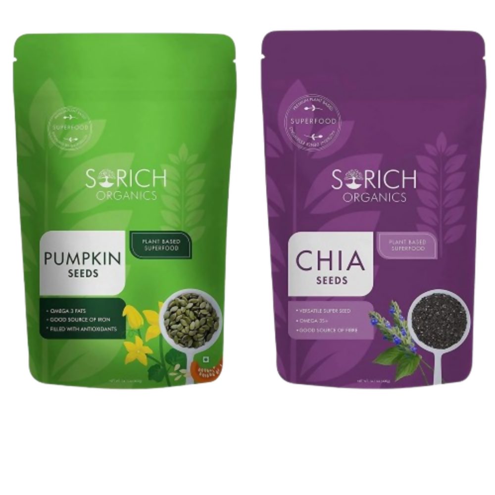 Sorich Organics Combo Pack of Pumpkin Seeds & Chia Seeds - Distacart