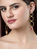 NVR Women's Gold-Plated Mother of Pearl Handcrafted Drop Earrings - Distacart
